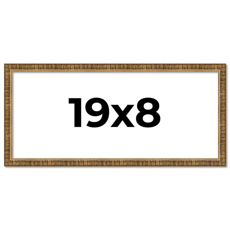 19x8 Frame Gold Solid Wood Picture Frame - Complete Modern Photo Frame