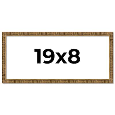 19x8 Frame Gold Solid Wood Picture Frame - Complete Modern Photo Frame