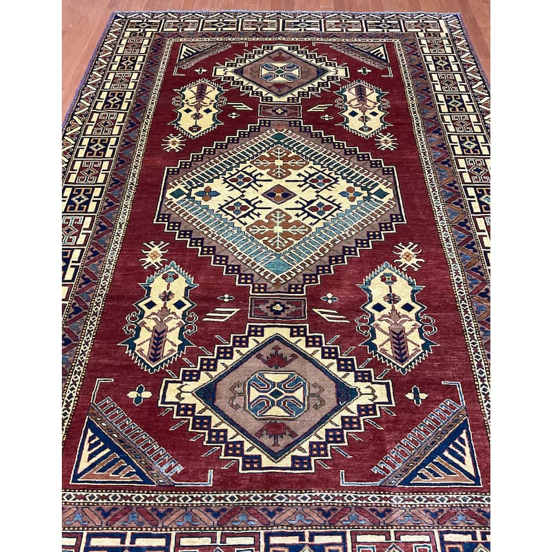 HERAT ORIENTAL Handmade Super Kazak Wool Rug - 6'9" x 9'8"