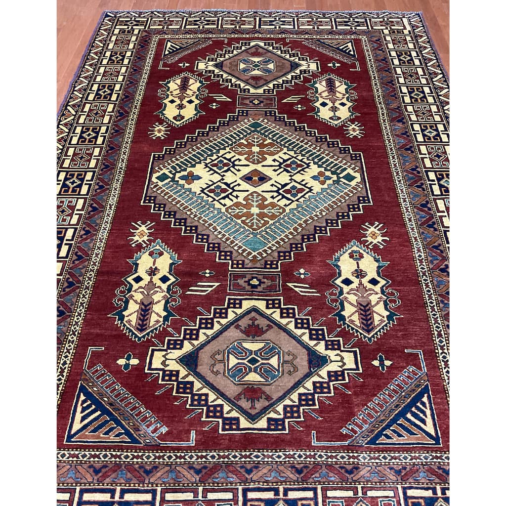HERAT ORIENTAL Handmade Super Kazak Wool Rug - 6'9" x 9'8"
