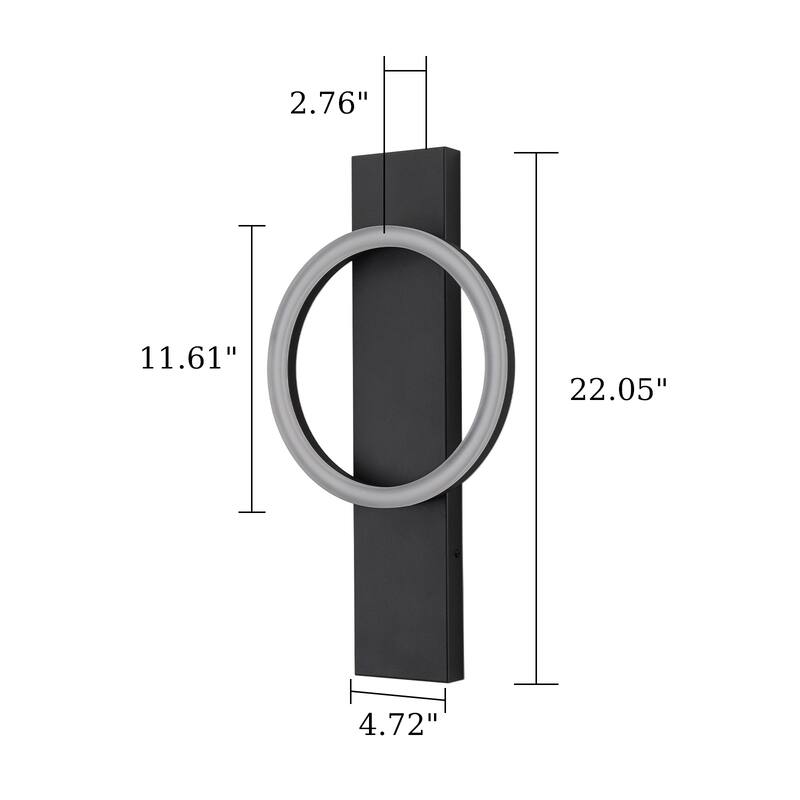 Modern Black Integrated LED Outdoor Wall Sconce