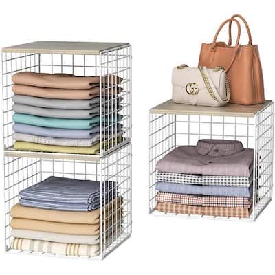 3PCS Stackable Closet Organizers and Storage, Closet Shelves