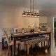 preview thumbnail 10 of 20, Kasy Modern 5-Light Linear Chandelier Textured Glass Kitchen Island Light Art Deco