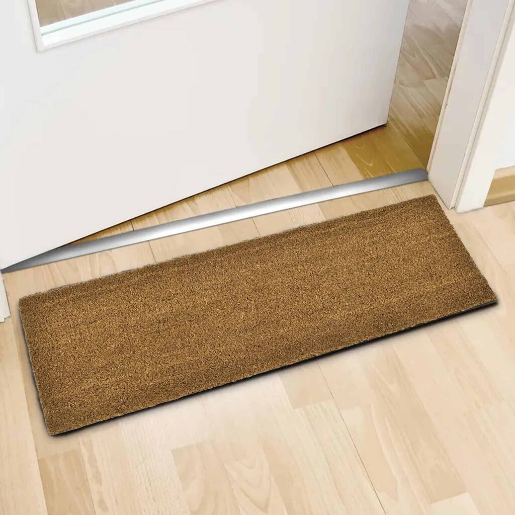 Sheltered Long Front Door Mat Coir Coco Fibers Rug 30x10 Natural - 30 L x 10 W x 5/8 H