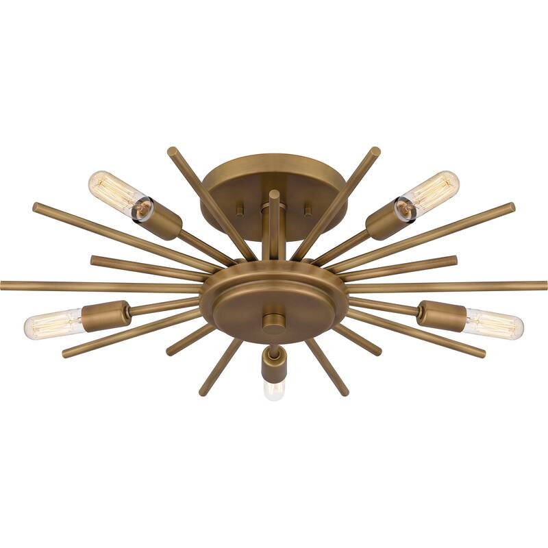 Mesquite 5-Light Weathered Brass Semi-Flush Mount Light