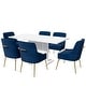preview thumbnail 67 of 65, 7-Piece Clihome High-gloss Extendable Table Velvet Chair Dining Set
