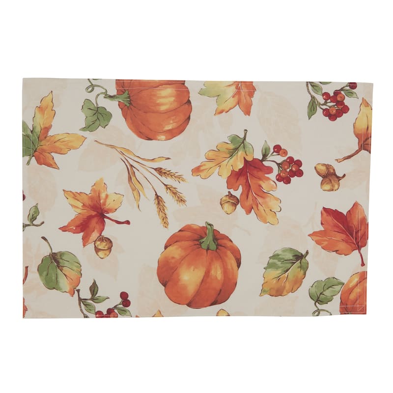 Placemats With Fall Pumpkin Design (Set of 4)