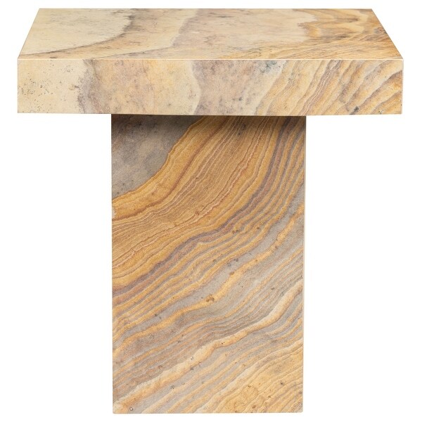 SAFAVIEH Couture Jocelina 18-Inch Square Marble Metal Side Table