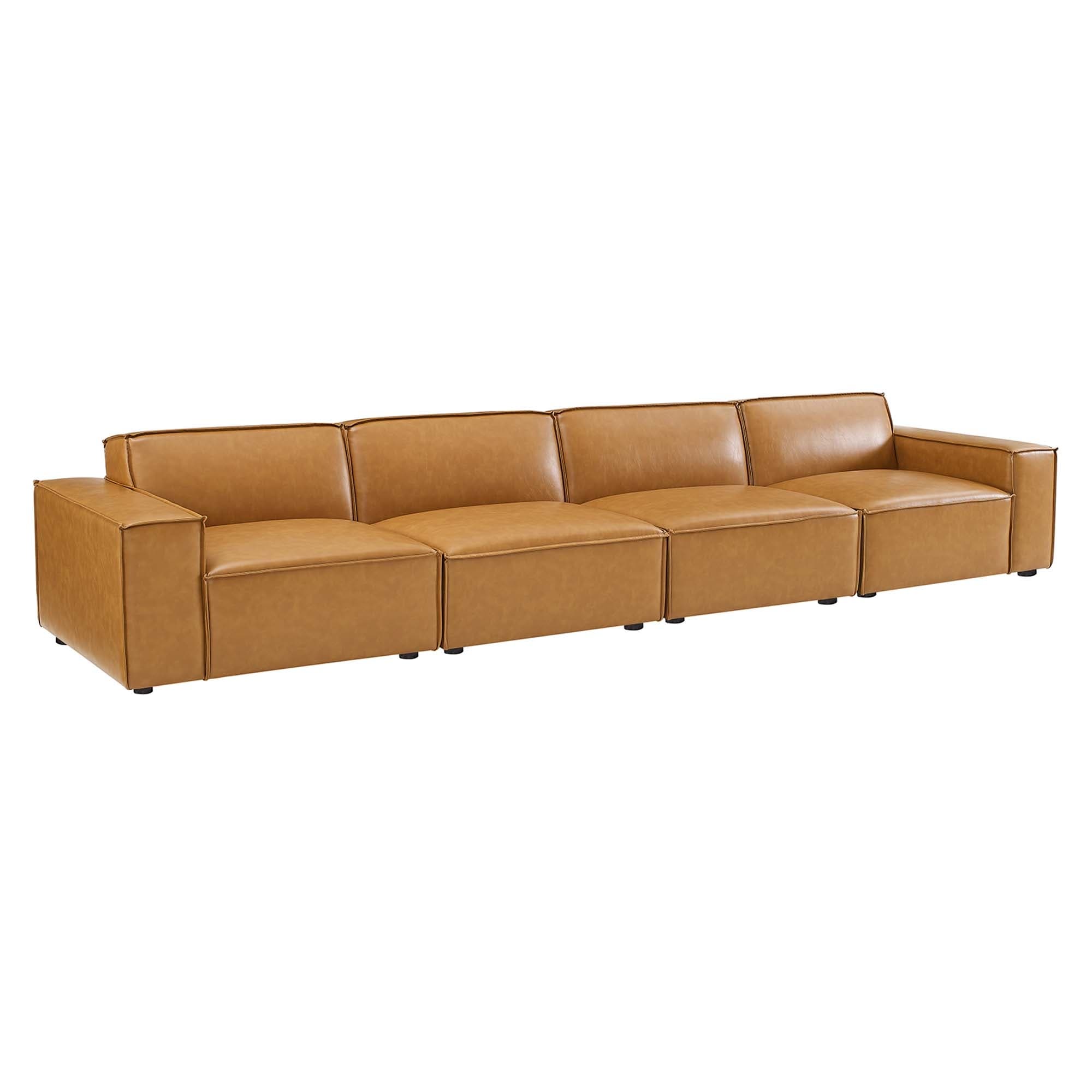 Restore Vegan Leather 4-Piece Sofa - On Sale - Bed Bath & Beyond - 32403104