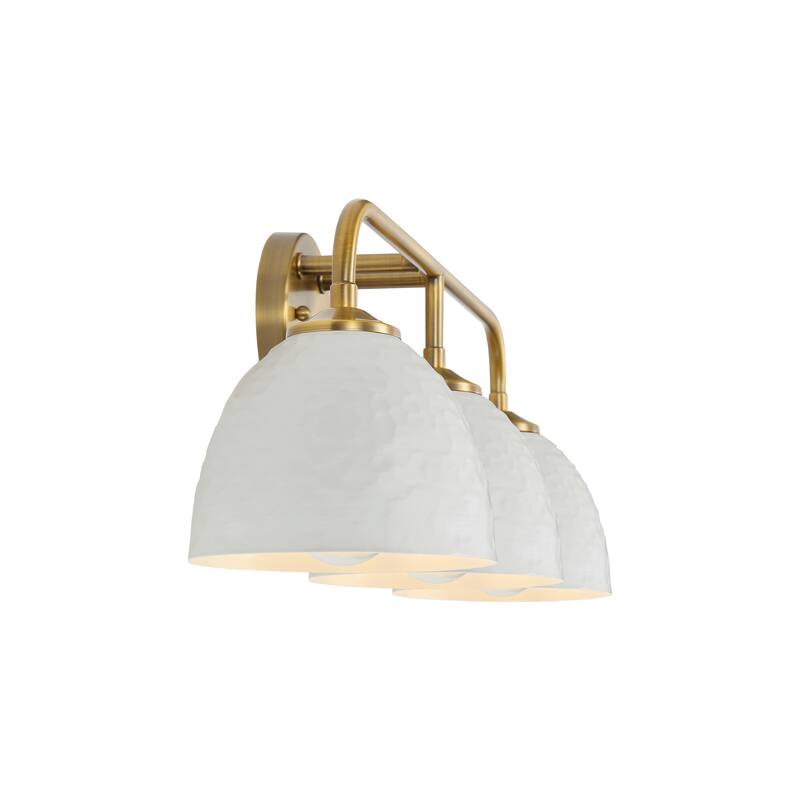 Golden Lighting Shepard 3-light Vanity in Modern Brass and Matte White shade