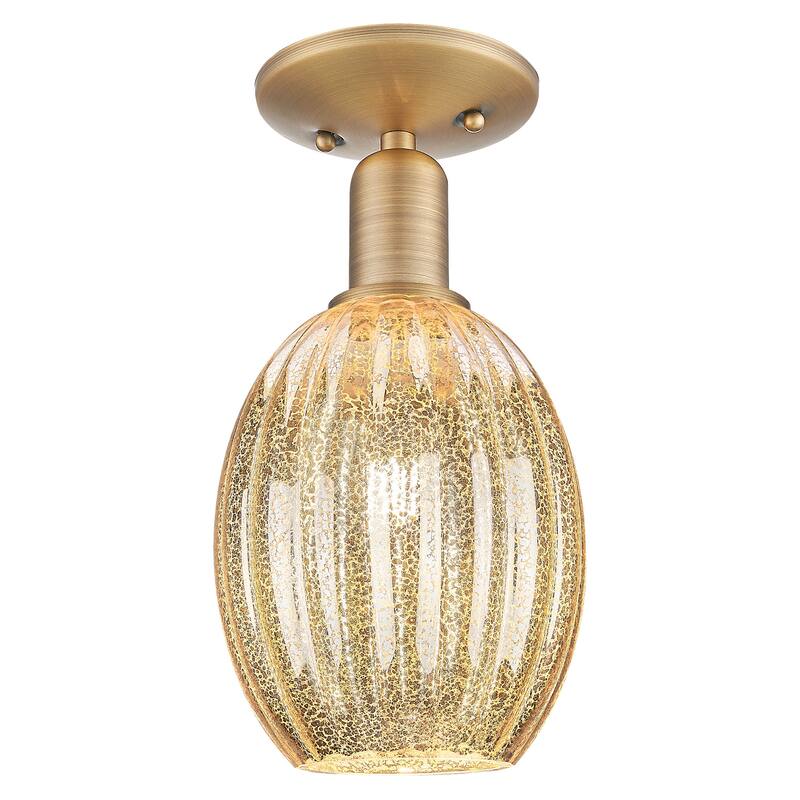 Innovations Lighting 716-1C-G459-6ME Preston 12" Tall Semi-Flush - Brushed Brass