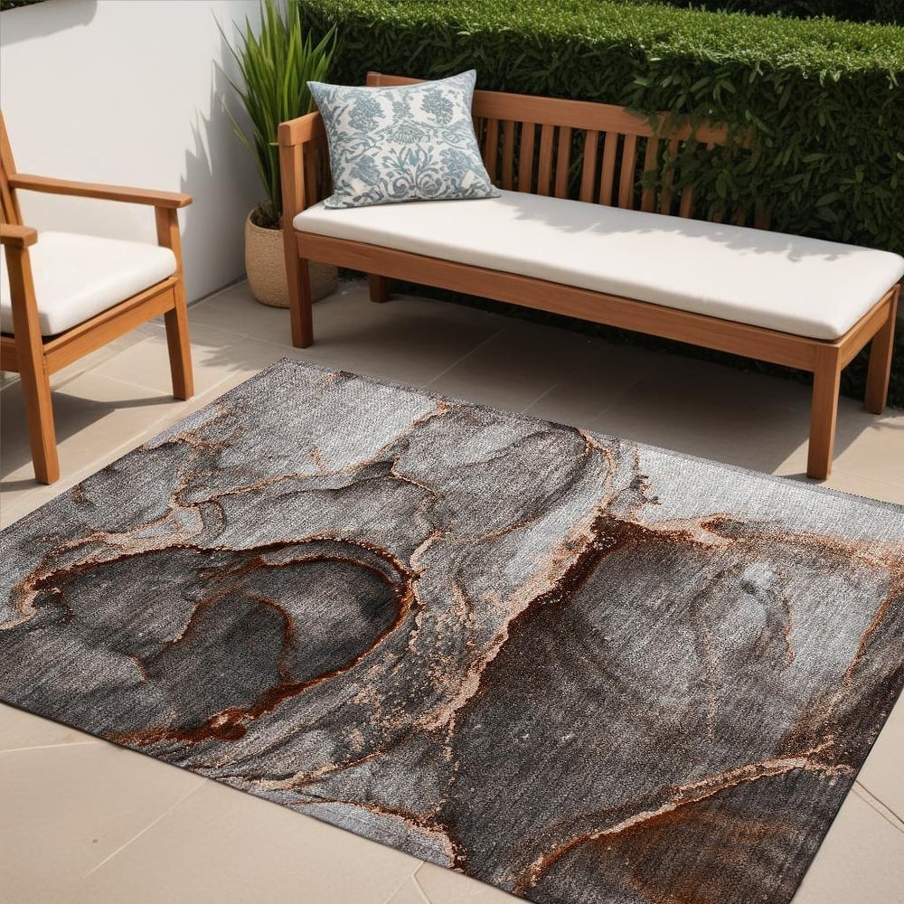 Altona Artistic Abstract Weather Resistant Current & Stylish Runner Outdoor Rug