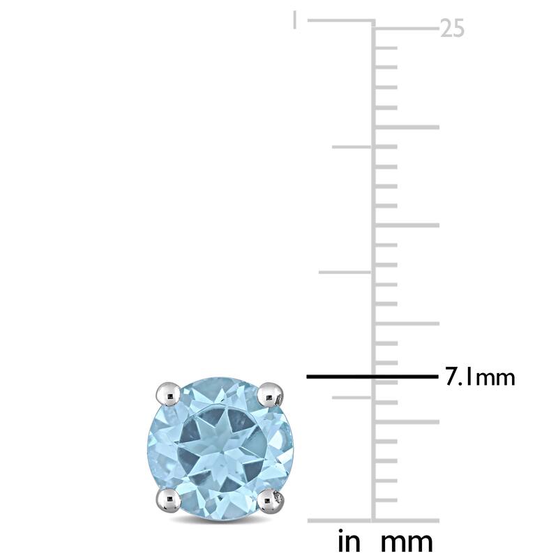 Miadora Sky-Blue Topaz Birthstone Solitaire Stud Earrings in Sterling Silver