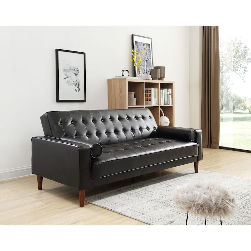 Andrews Faux Leather Sofa Bed - Black