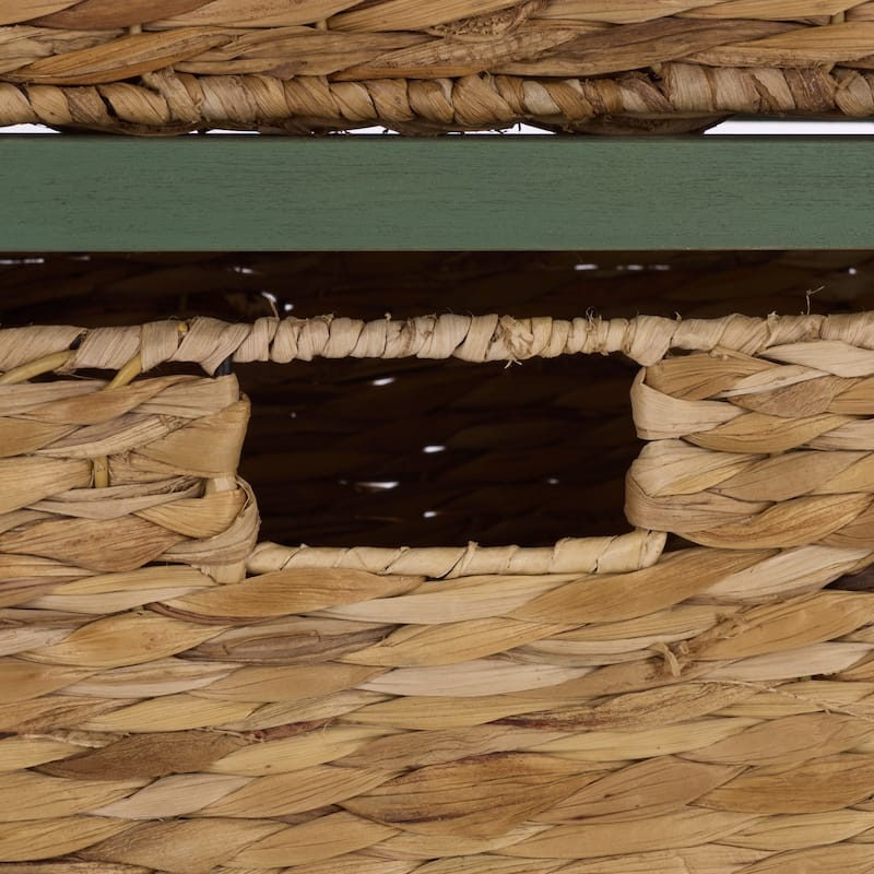 SAFAVIEH Faith Distressed Black 5-Drawer Wicker Basket Storage Tower - 17.3" x 13.4" x 46.1" - 17"W x 13"D x 46"H