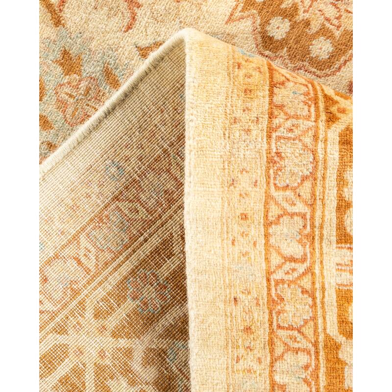 Overton Hand Knotted Wool Traditional Oriental Ivory Area Rug - 6' x 9'