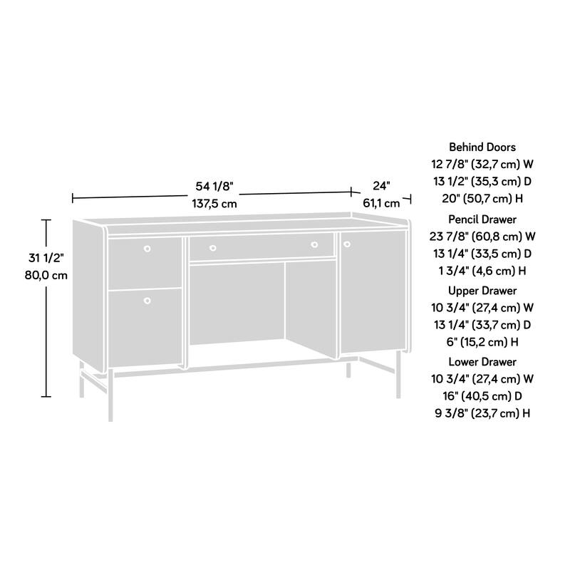 Wood Multi-purpose Desk with Adjustable Shelves, Gray