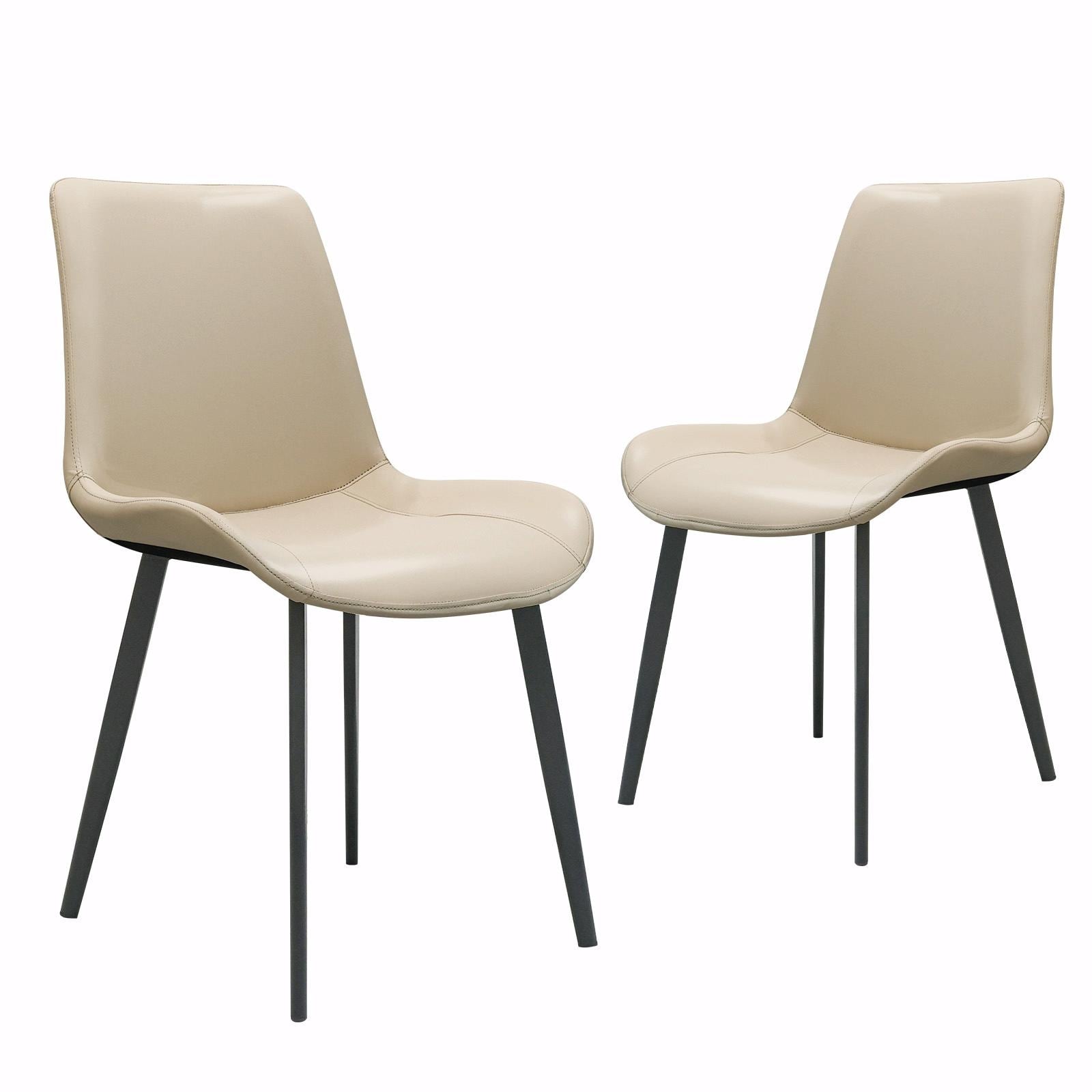PU Leather Dining Chair- Modern Upholstered with Metal Legs