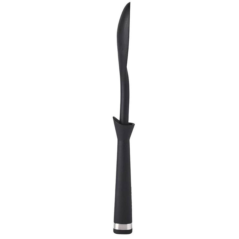Mastrad 12" Silicone Standing Spoon - Self Balancing Spoon Stands On Its Own - No Mess, No Spoon Rest