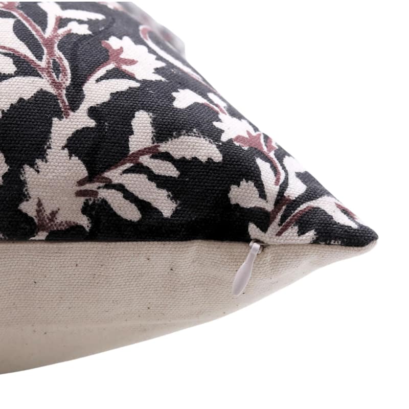 Fabdivine Hand Block Print Pillowcase in Cotton for Hotel Floral Cushion Cover Farmhouse Throw Décor, Coastal Tulip