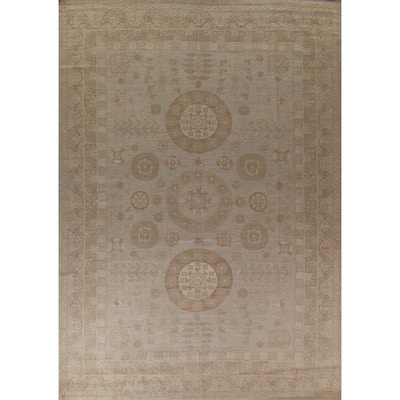 Vegetable Dye Oushak Turkish Large Rug Handmade Wool Carpet - 10'0"x 13'6"