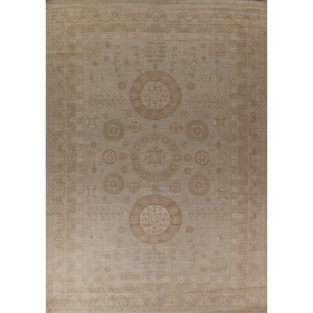 Vegetable Dye Oushak Turkish Large Rug Handmade Wool Carpet - 10'0"x 13'6"