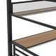 preview thumbnail 10 of 10, Full Size Metal Loft Bed with Desk, Storage Shelf, LED Lights & Iron Mesh, Black