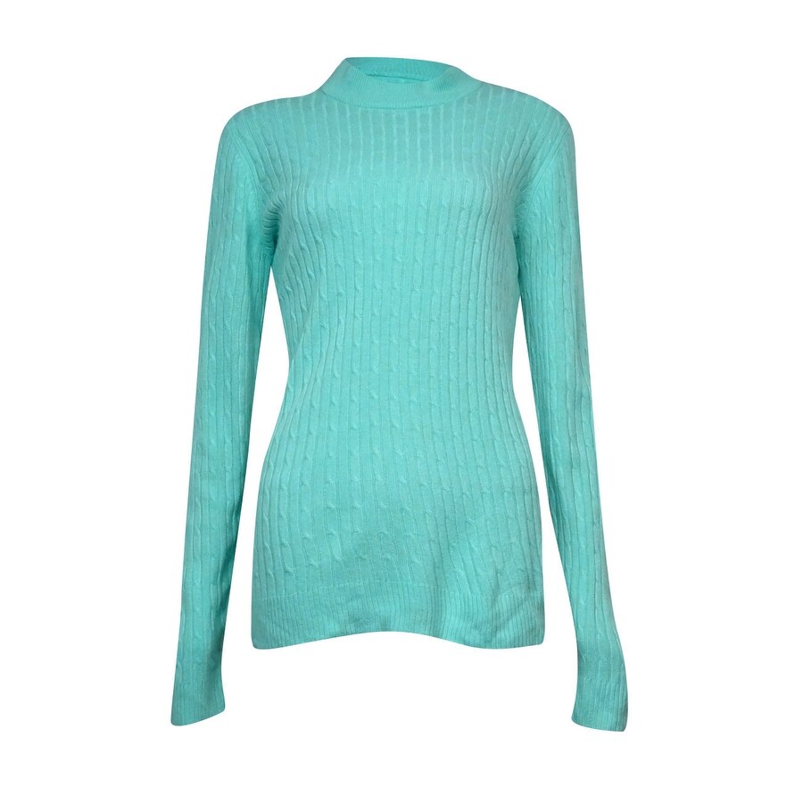 turquoise mock turtleneck