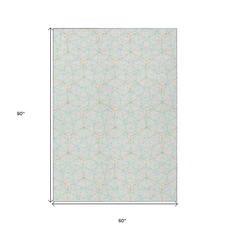 HomeRoots Geometric Transitional Rectangle Outdoor Rug