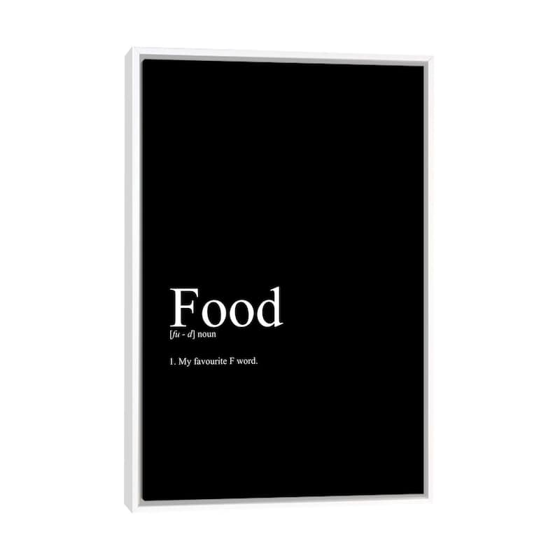iCanvas "Food (Black)" by avesix Framed Canvas Print - White - 26x18