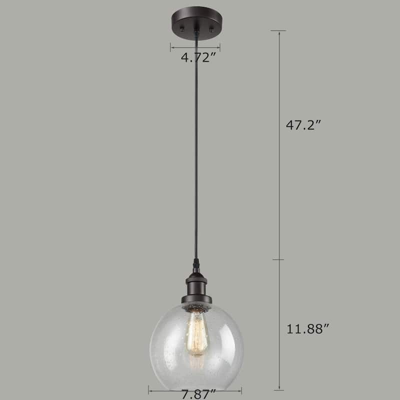 Bellaria Industrial Vintage Bubble Glass Pendant Light Metal Hanging Lighting