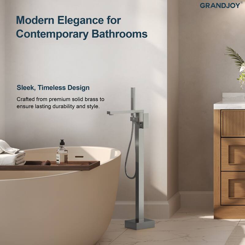 GRANDJOY 1-Handle Stylish Freestanding Tub Faucet with Hand Shower