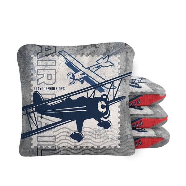 slide 2 of 4, Air Mail Silver Dual Sided Cornhole Bags