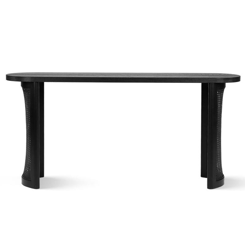 60" Solid Rattan Console Table