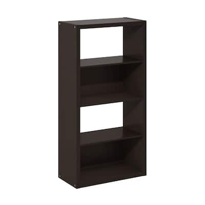 45.4 in. Tall Dark Oak Wood 4-Shelf Bookcase
