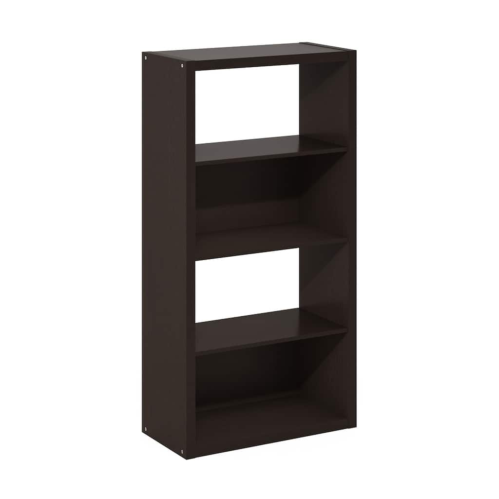 45.4 in. Tall Dark Oak Wood 4-Shelf Bookcase