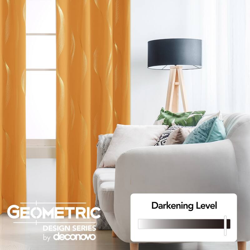 Deconovo Gold Wave 52 Width Curtain (2 Panel)