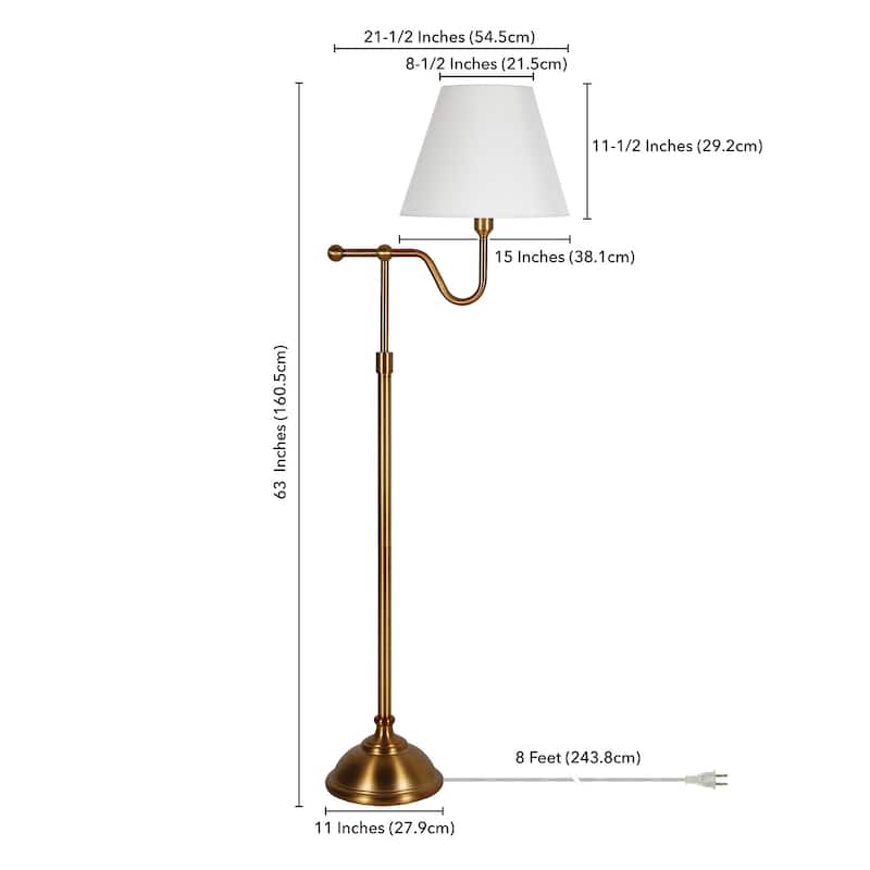 Wellesley Blackened Bronze Floor Lamp with Empire Shade