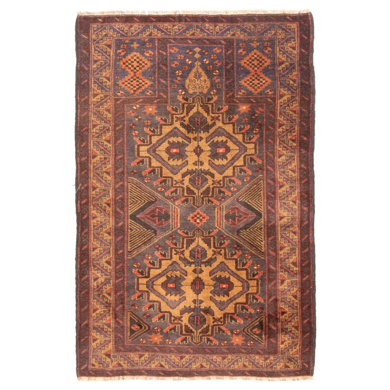 ECARPETGALLERY Hand-knotted Teimani Dark Grey Wool Rug - 2'11 x 4'5