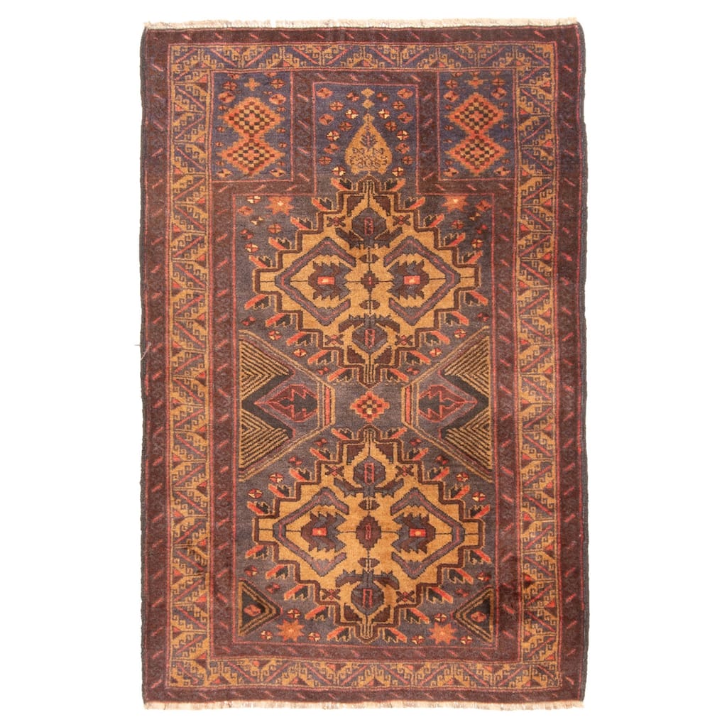 ECARPETGALLERY Hand-knotted Teimani Dark Grey Wool Rug - 2'11 x 4'5