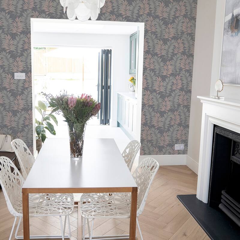 Arthouse Bernis Slate Palm Leaf Wallpaper