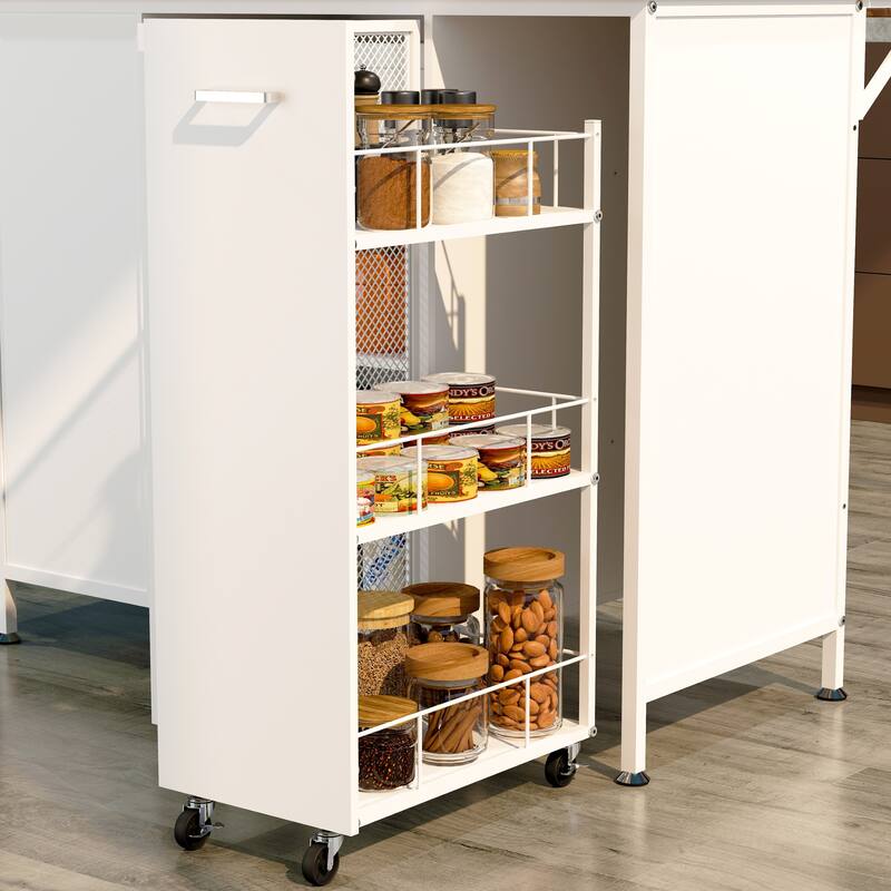 Kitchen Island with Storage Space, Breakfast Bar with Folding Flip-Up Panel, Large Coffee Bar Table with Hooks
