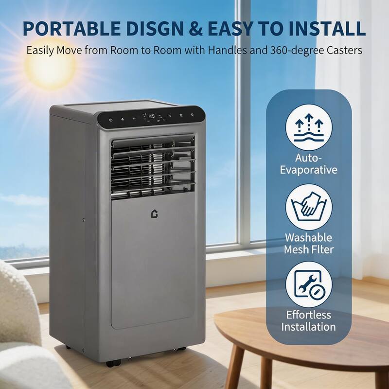 8000 BTU Portable Air Conditioner, up to 350 Sq.Ft.