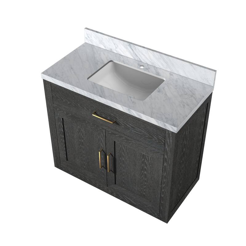 Abbey Bath Vanity with Carrara Marble Top and Sink