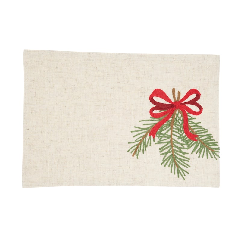 Linen Blend Frosted Pine Placemat (Set of 4) - 13"x19" - Set of 4