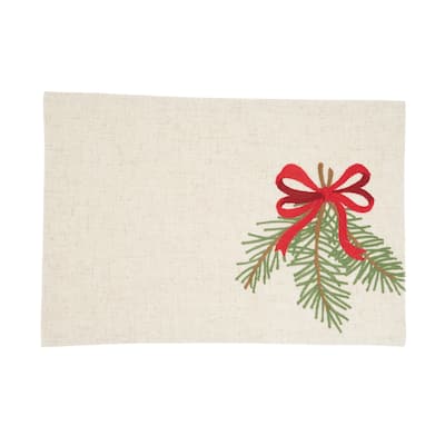 Linen Blend Frosted Pine Placemat (Set of 4) - 13"x19"
