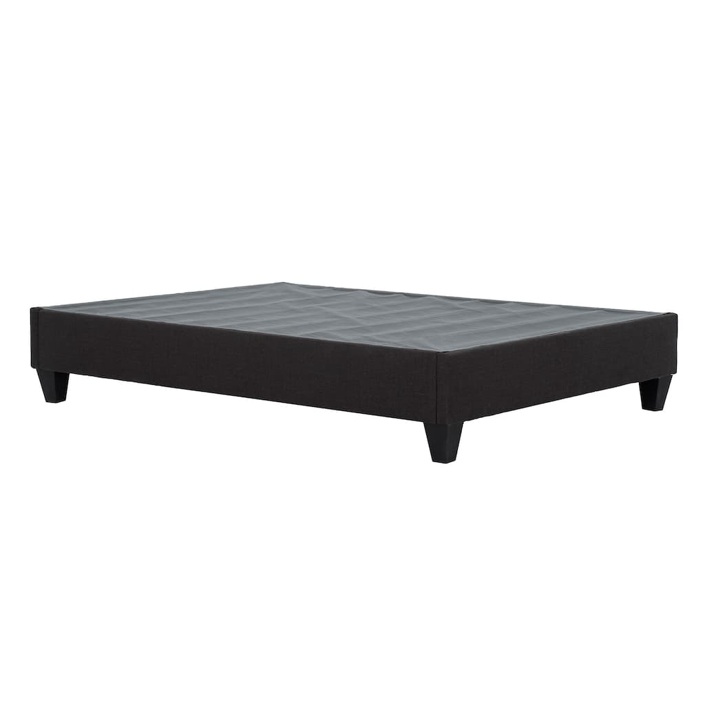 Dark Grey Upholstered Platform Bed Frame, King