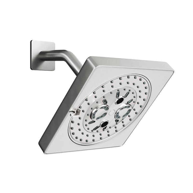 7-Spray Patterns 6.5 in. Wall Mount Rain Fixed Shower Head with Shower Arm and Flange