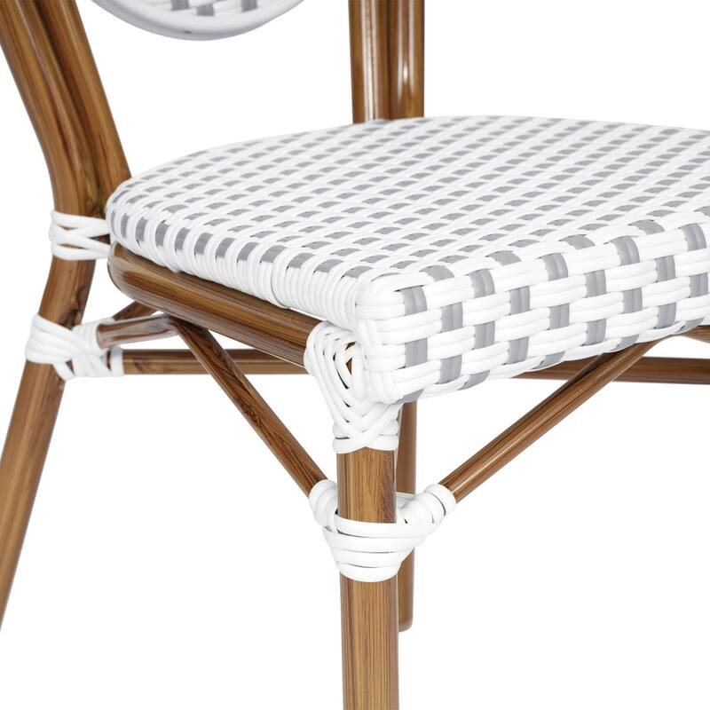 4 Pack All-Weather Commercial Paris Chair with Metal Frames