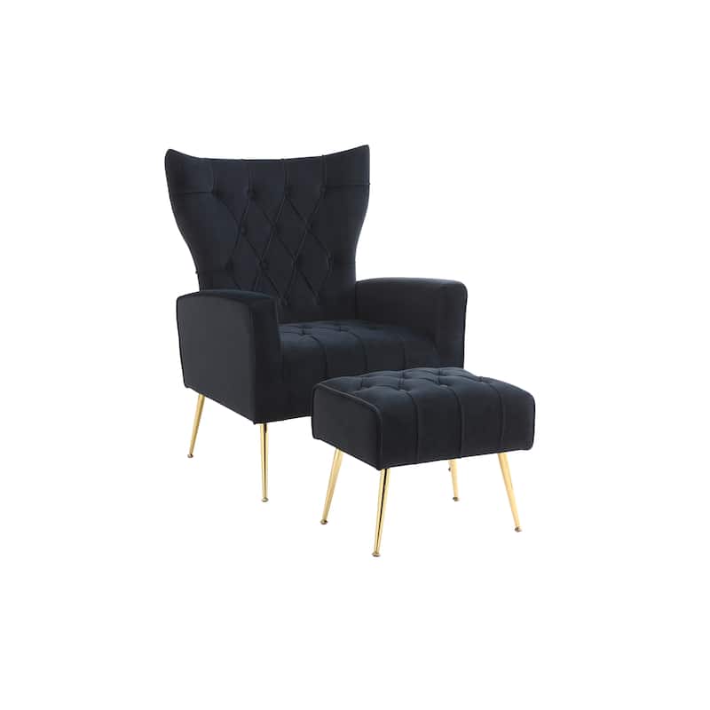 31.5" Velvet Button Tufted Arm Chair